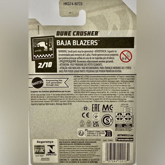 ✅ 🚗 4/$20 🚗 NEW MATTEL HOT WHEELS 2/10 HW BAJA BLAZERS DUNE CRUSHER #182/250 - Picture 2 of 3